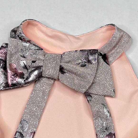 Emerald Sundae Girls' Party Dress Halter Open-Back Sparkly Pink Peach Size M - Picture 3 of 7